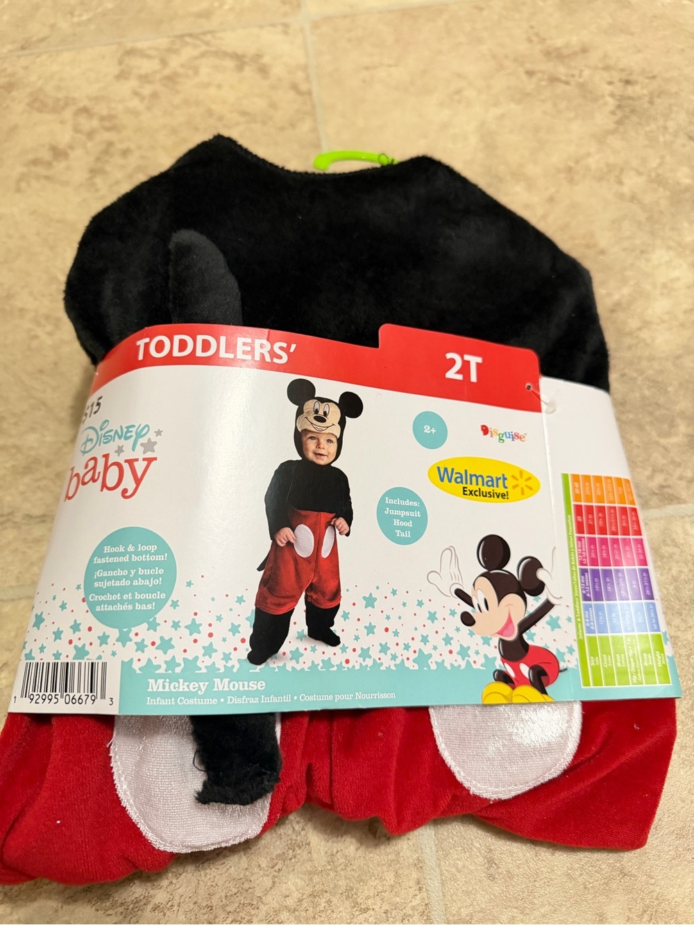 Disney Mickey Mouse Costume Toddler One-Piece Footie (2T)